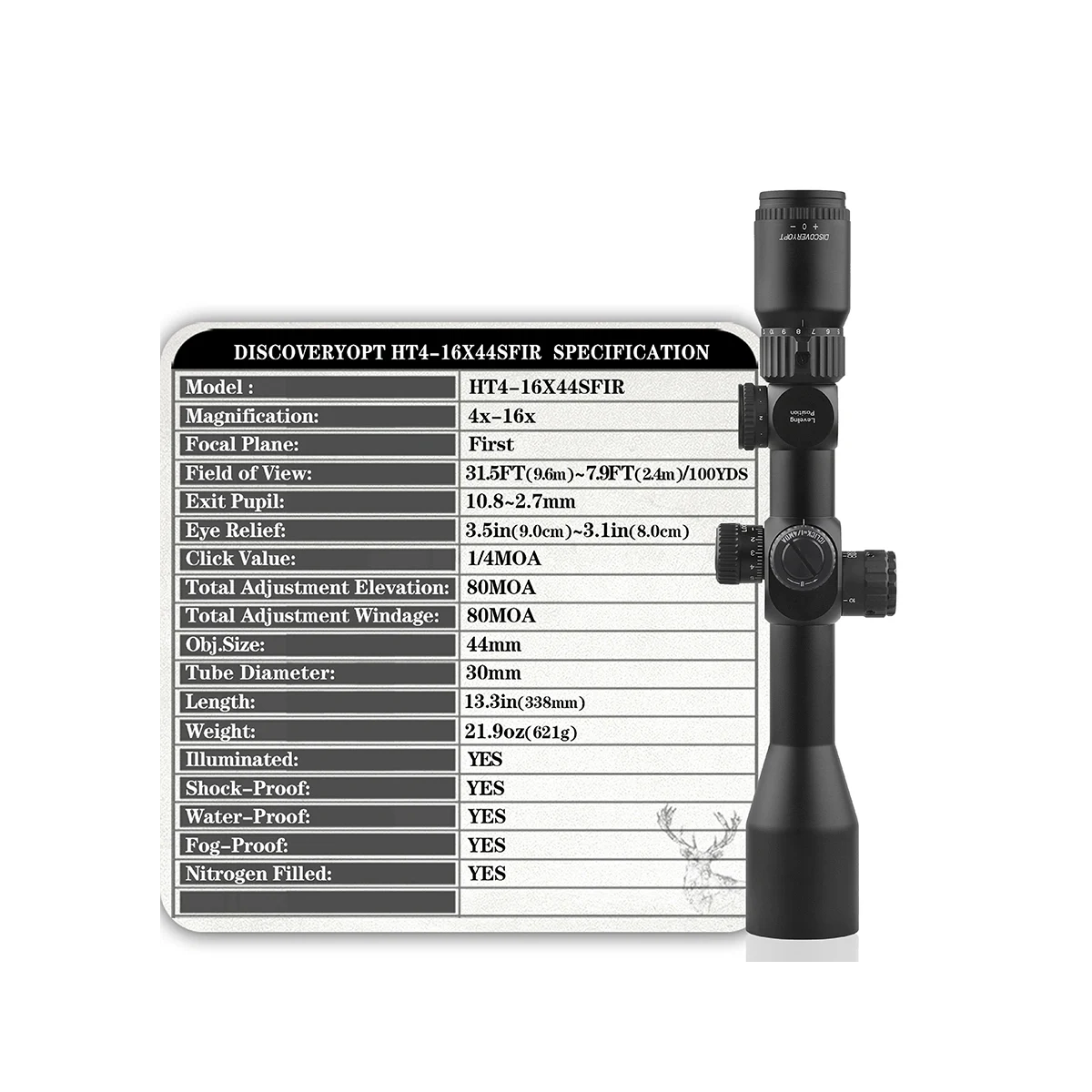 Discovery HT GEN II 4-16X44 SFIR FFP Scope thumbnail 3