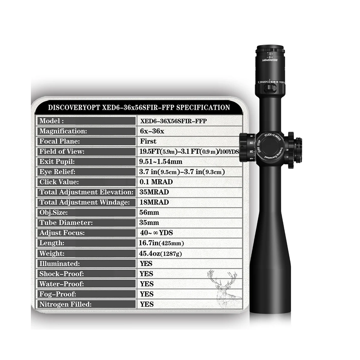 Discovery XED 6-36X56 SFIR FFP Scope thumbnail 3